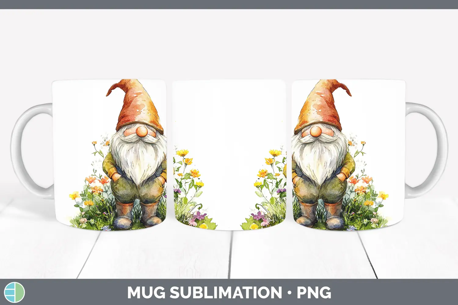 GorgeousWatercolor Mug Wrap design.