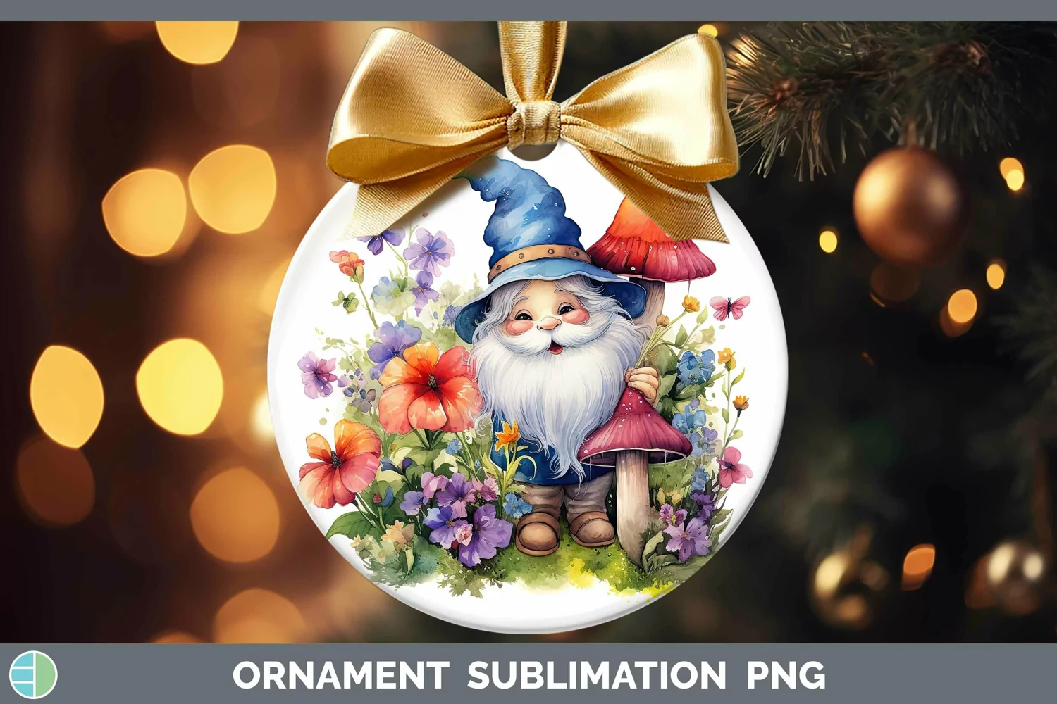 GorgeousWatercolor Ornament design.