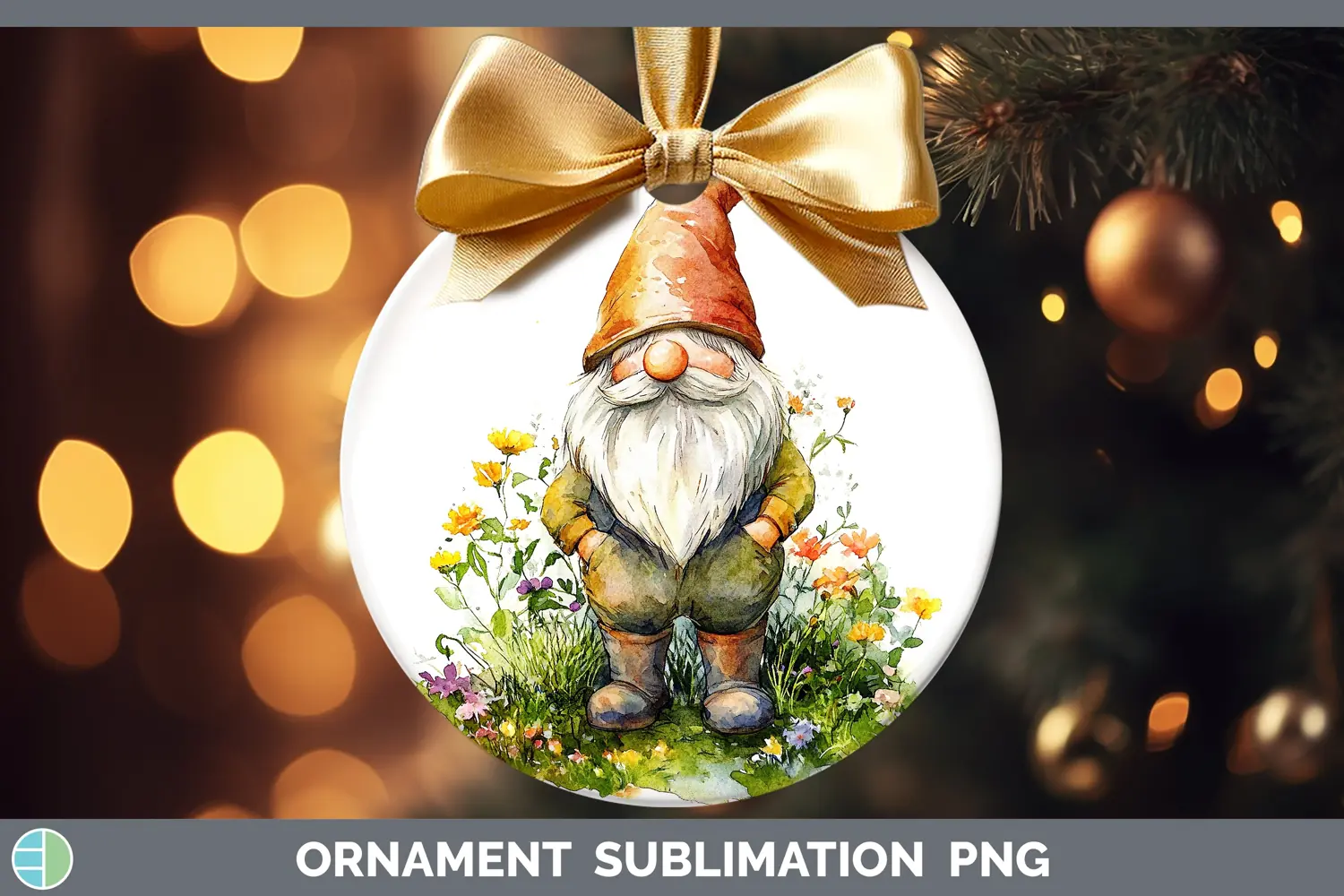 GorgeousWatercolor Ornament design.