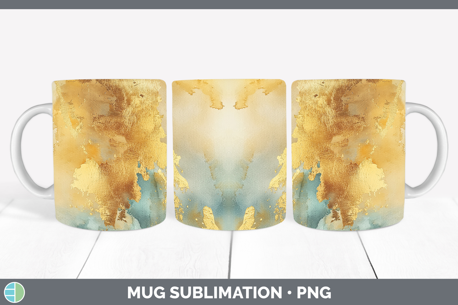 GorgeousWatercolor Mug Wrap design.