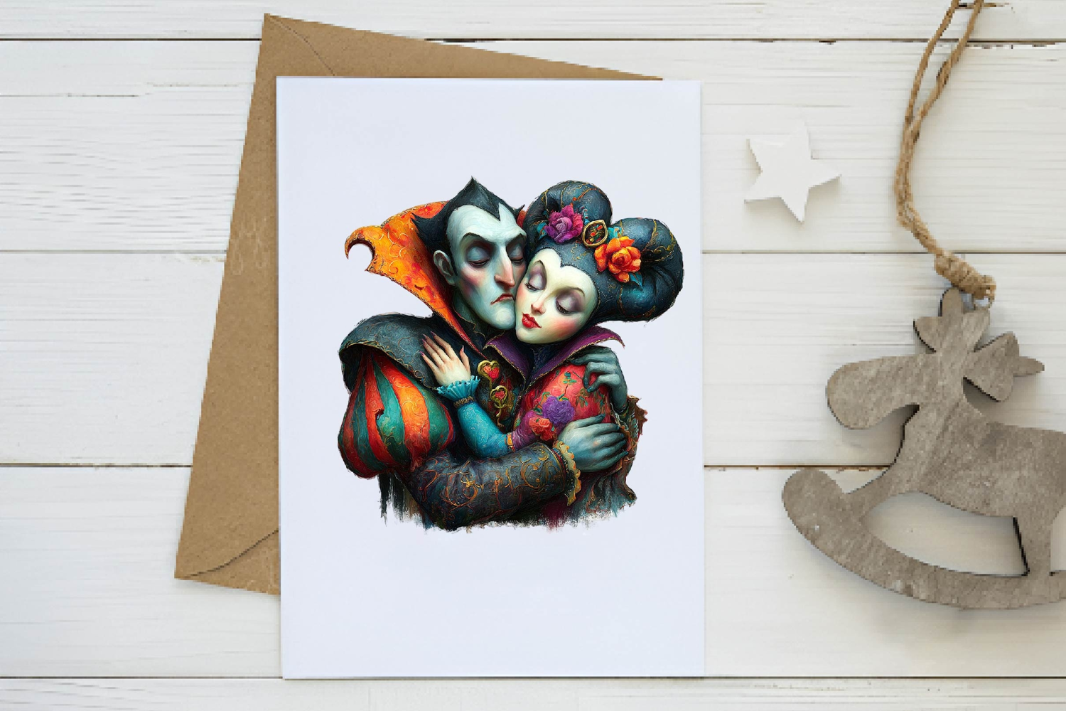 Watercolor gothic valentines day clipart product image 1