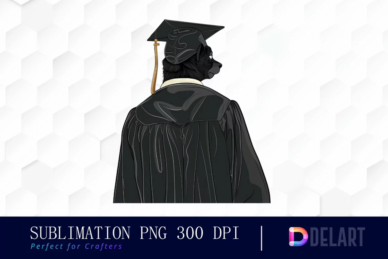 Graduation Animals Back View Sublimation PNG Clipart product image 1