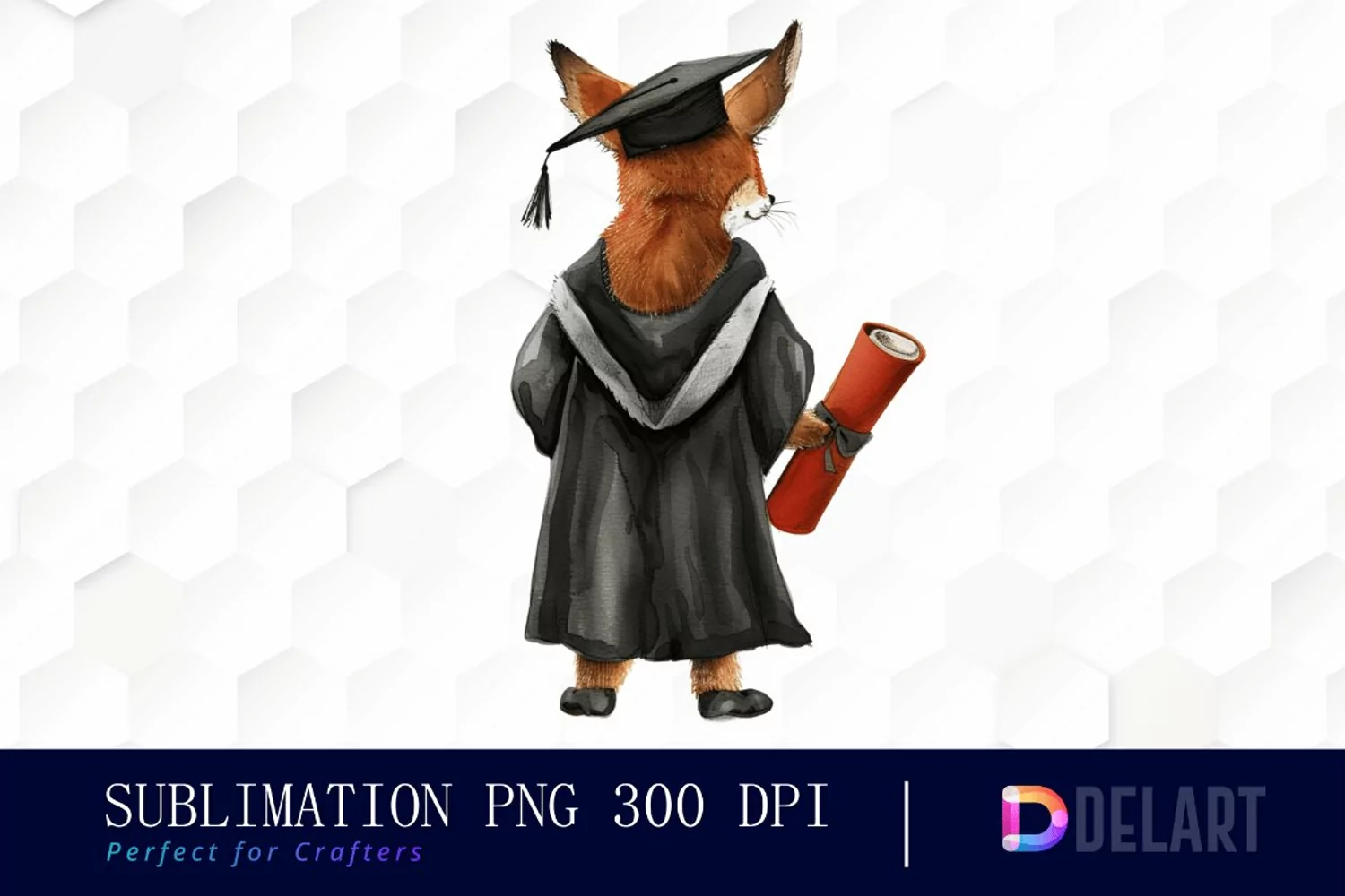 Graduation Animals Back View Illustration Clipart product image 1