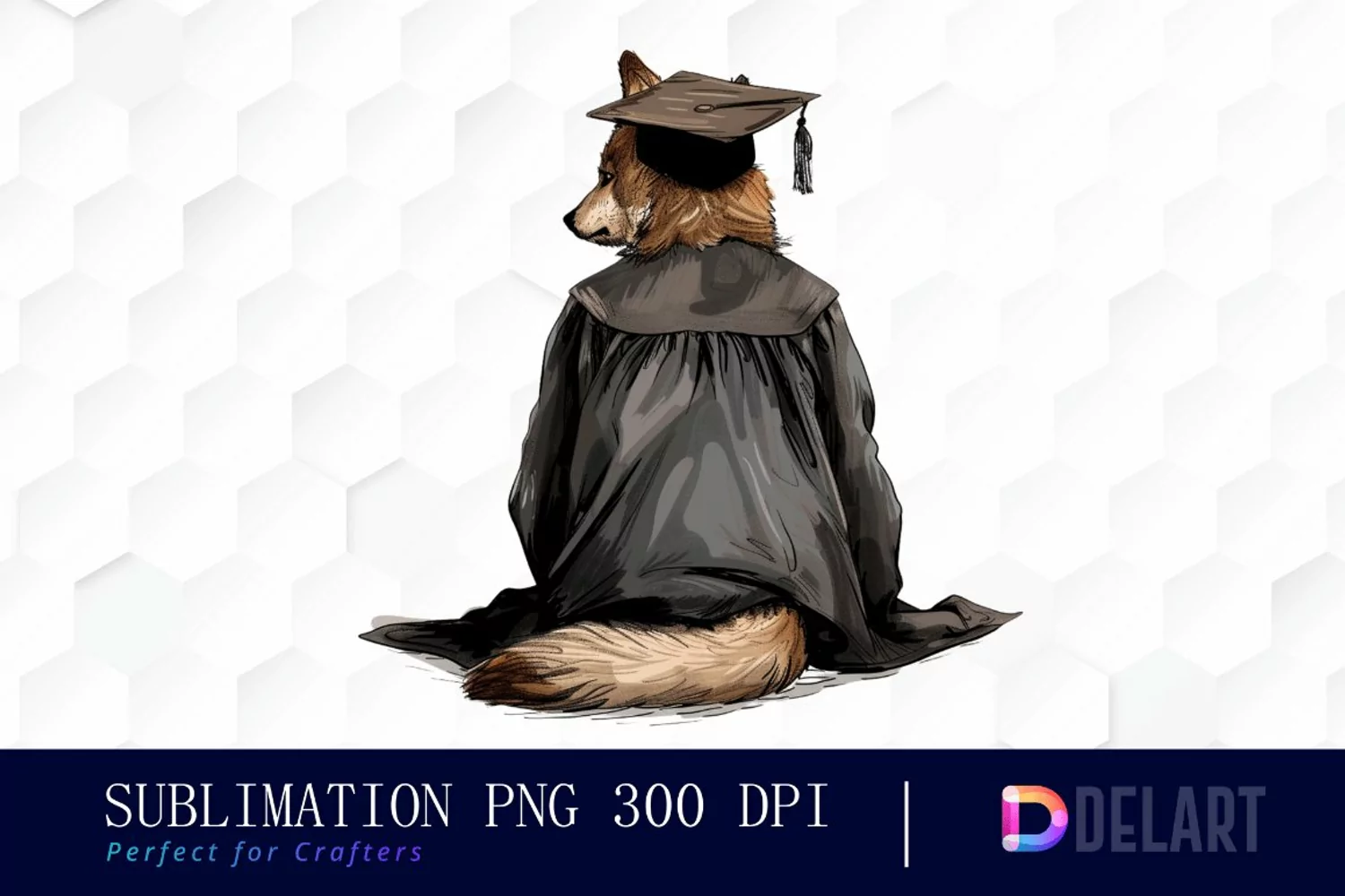 Graduation Animals Back View Illustration Clipart product image 1