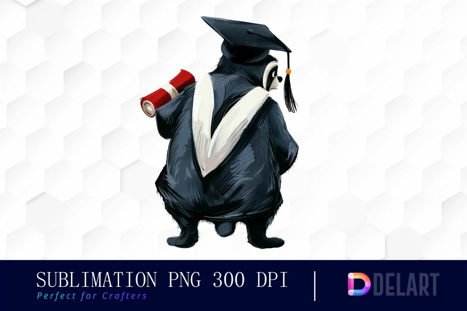 Graduation Animals Back View Illustration Clipart product image 1