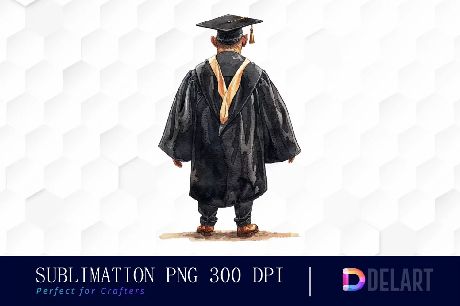 Graduation Animals Back View Illustration Clipart product image 1
