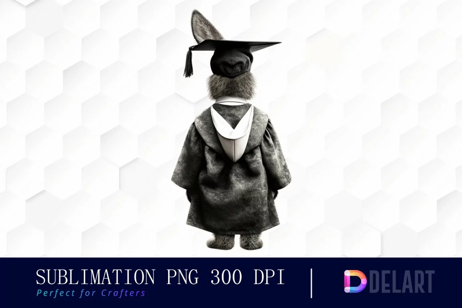 Graduation Animals Back View Illustration Clipart product image 1