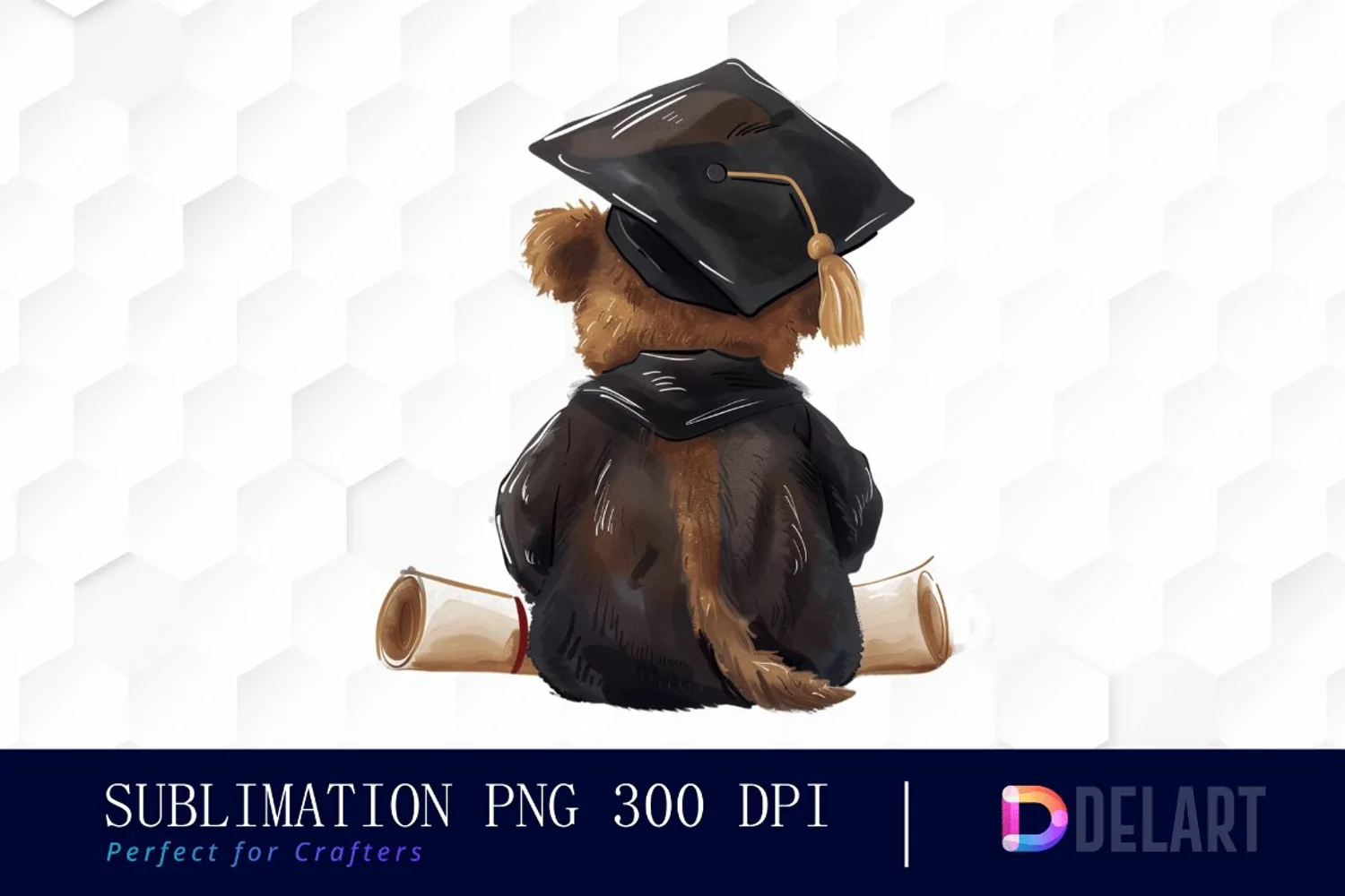 Graduation Animals Back View Graphics Clipart product image 1