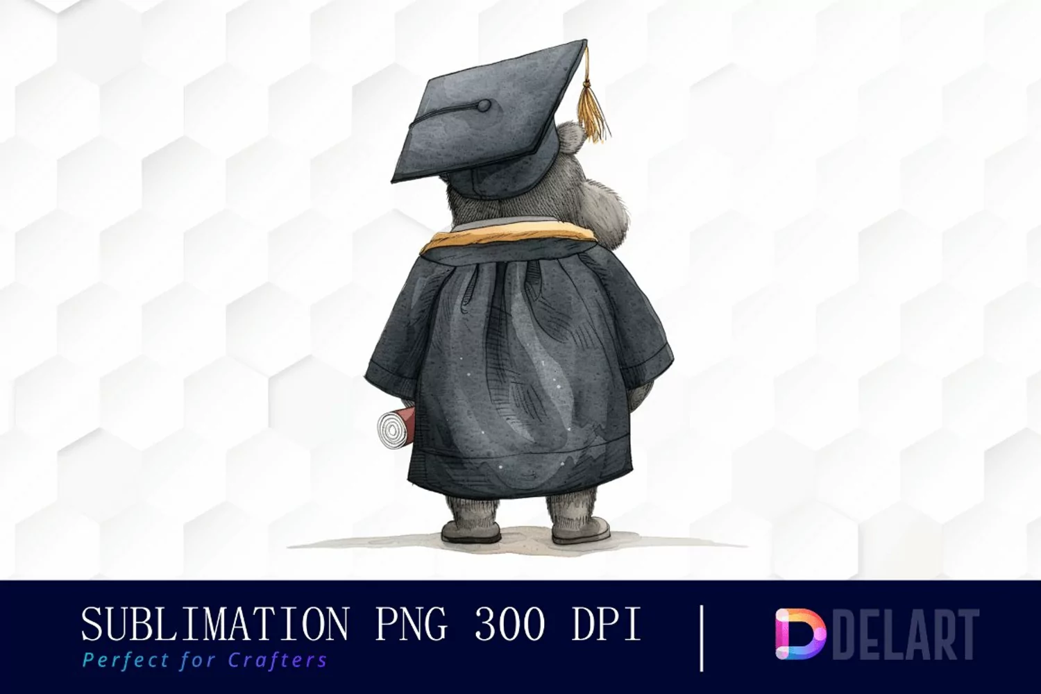 Graduation Animals Back View Graphics Clipart product image 1