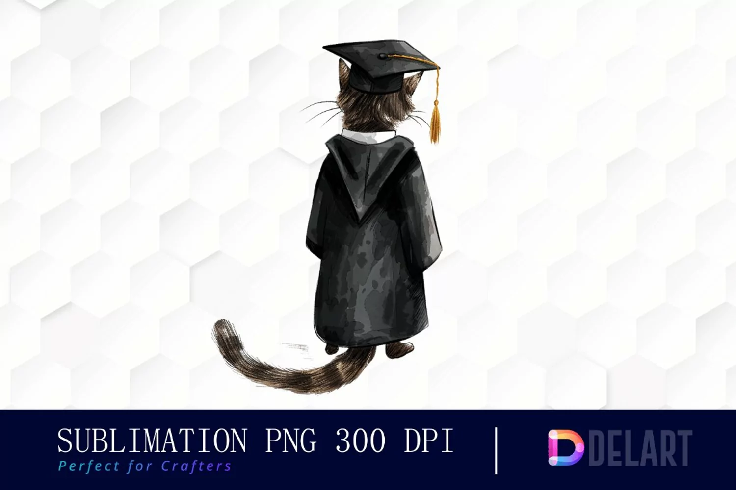 Graduation Animals Back View Illustration Clipart product image 1
