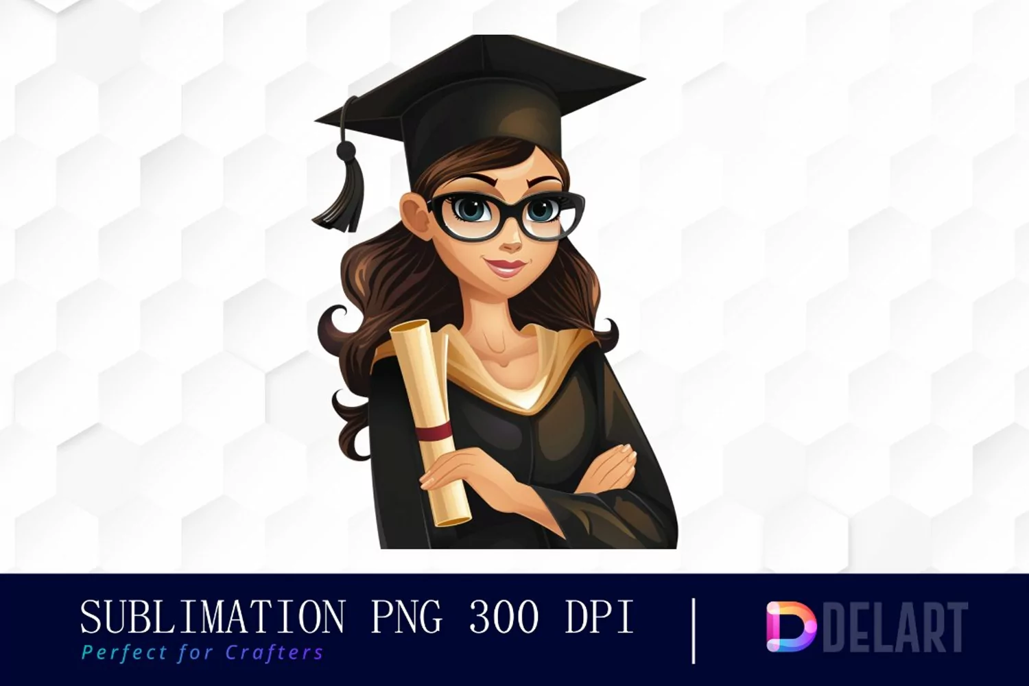 Graduation Girl Watercolor Clipart product image 1