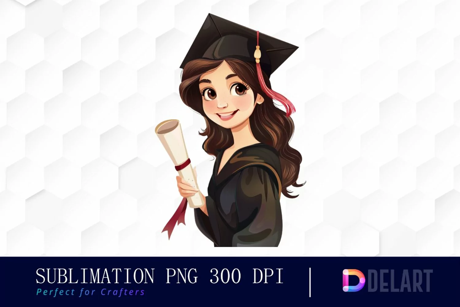 Graduation Girl Watercolor Clipart product image 1