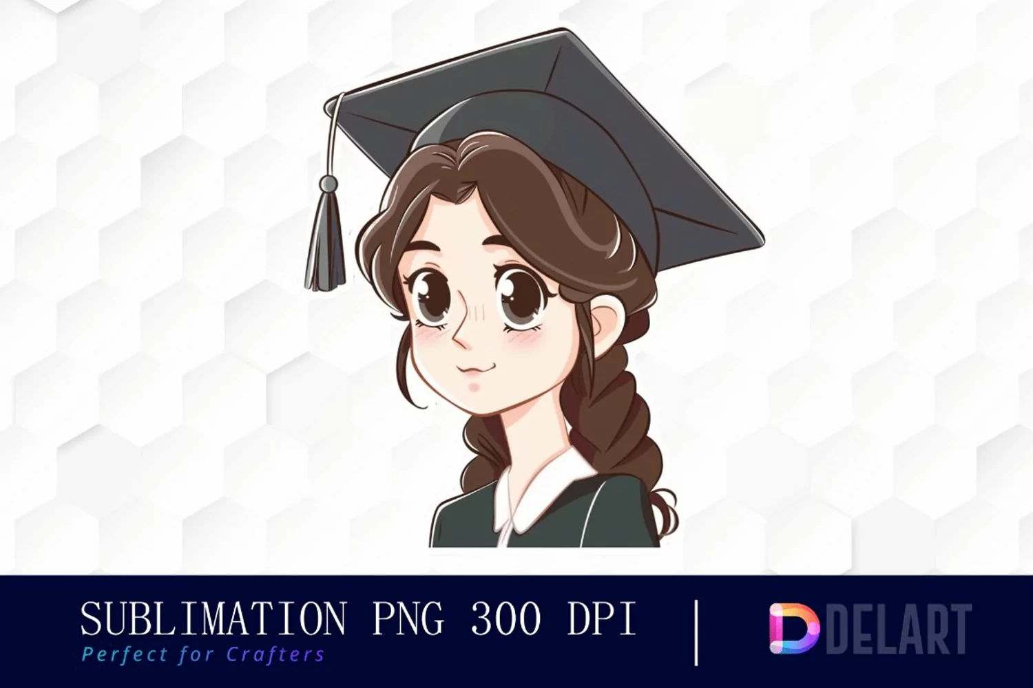 Graduation Girl Stickers Watercolor Clipart product image 1