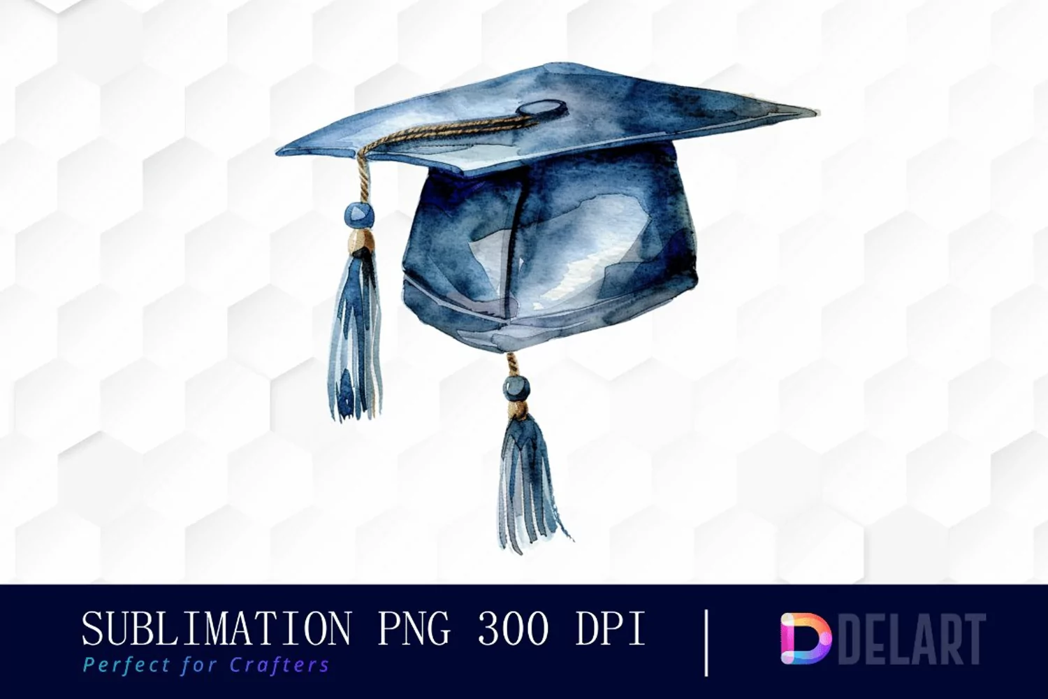 Graduation Hat Watercolor Clipart product image 1