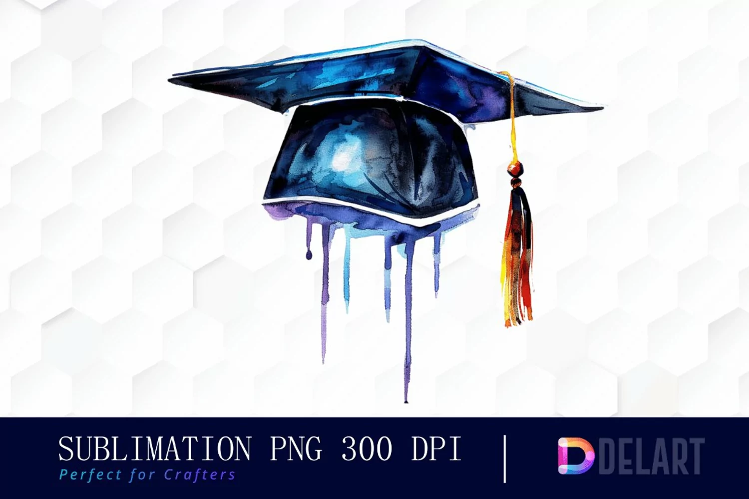 Graduation Hat Watercolor Clipart product image 1