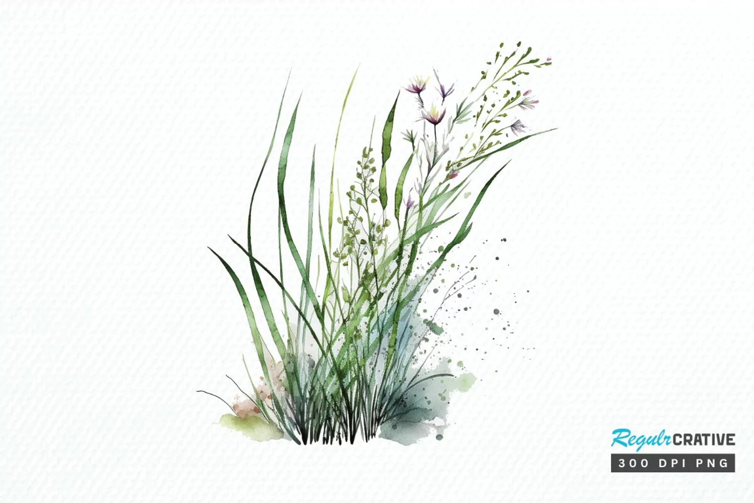 Watercolor Grass Spring Floral PNG Clipart product image 1