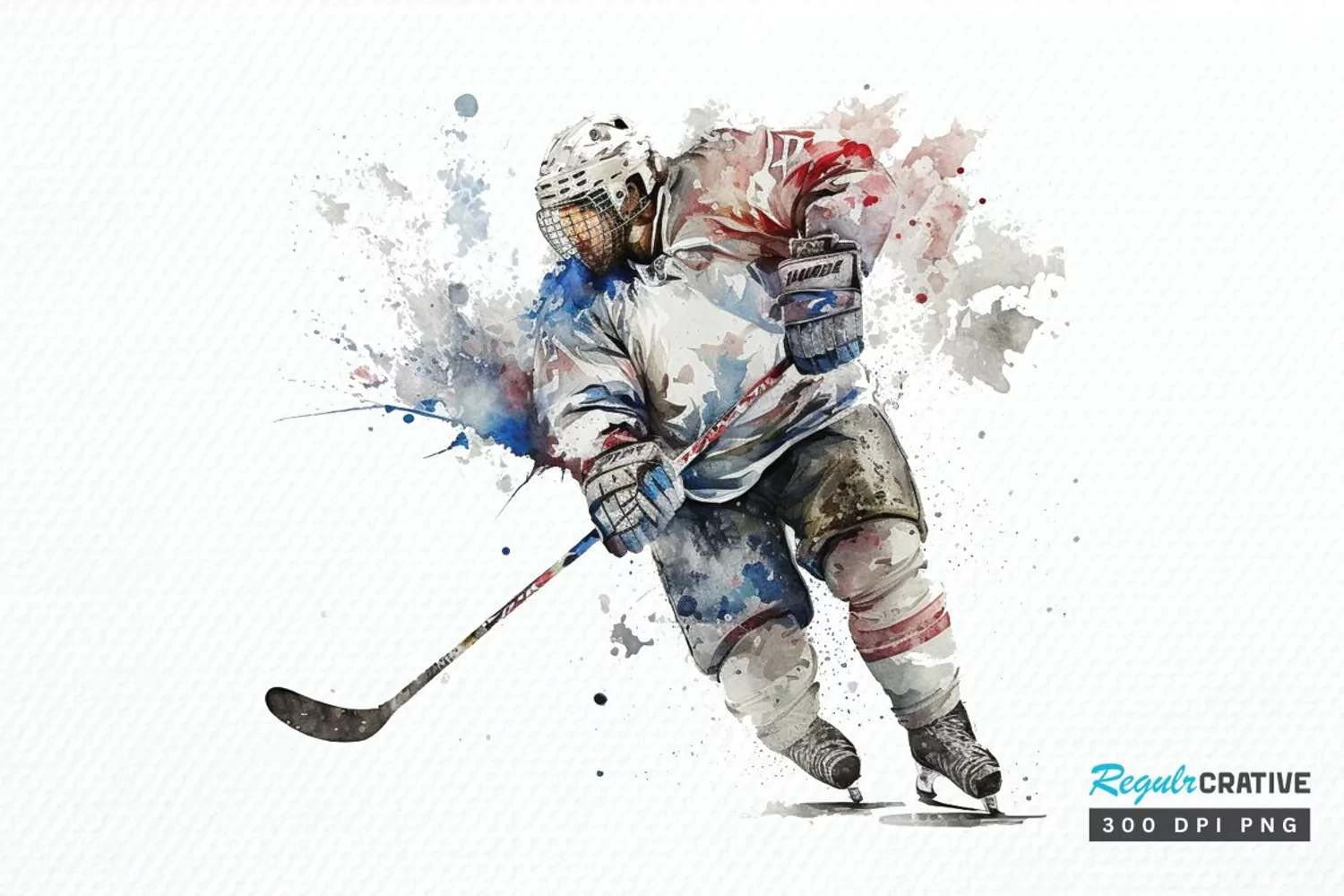 Watercolor Hockey PNG Clipart product image 1
