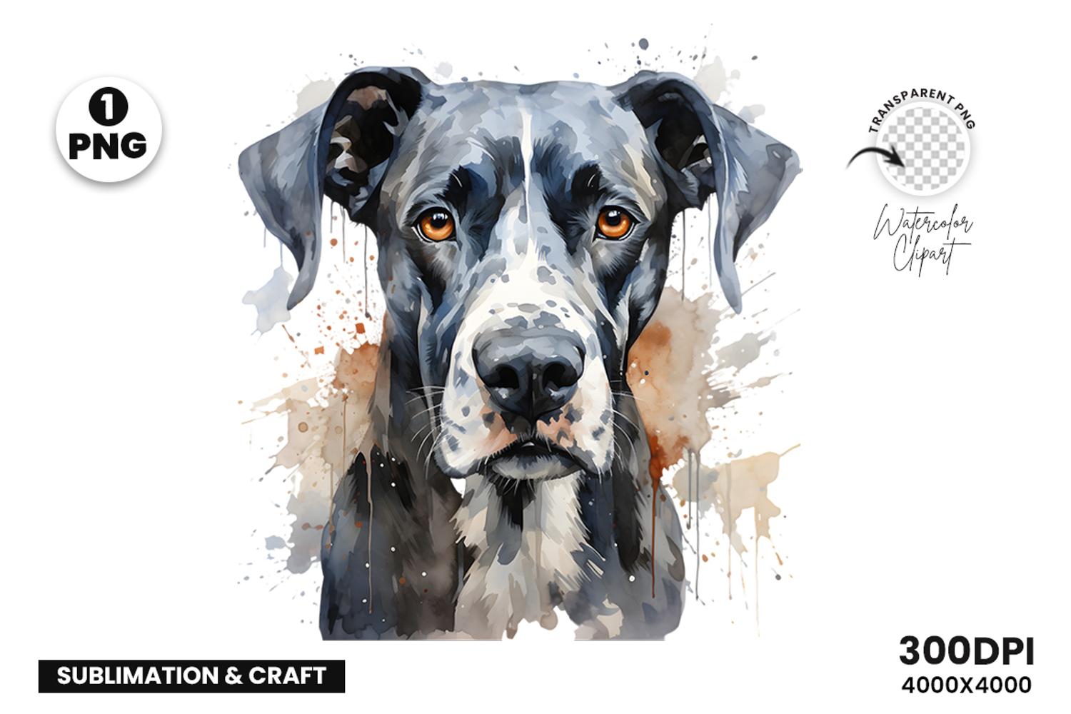 watercolor great dane clipart, great dane png, dog clipart watercolor, great dane sublimation design, gentle giant dog art, great dane printable png, pet lover sublimation, cute great dane clipart, great dane digital art, large dog breed design