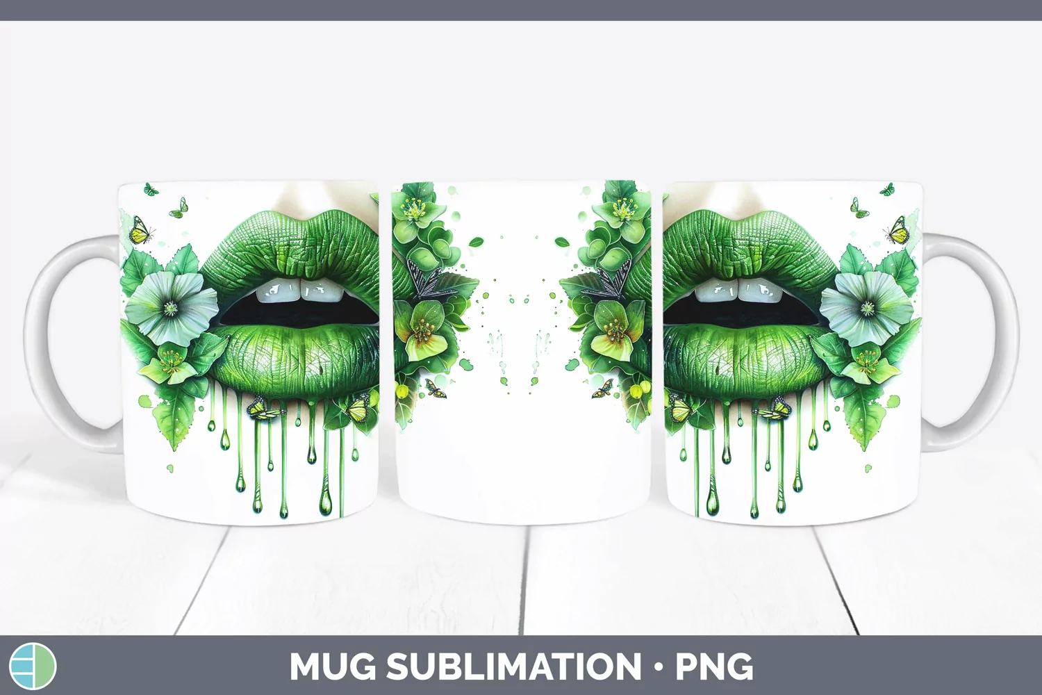 GorgeousWatercolor Mug Wrap design.