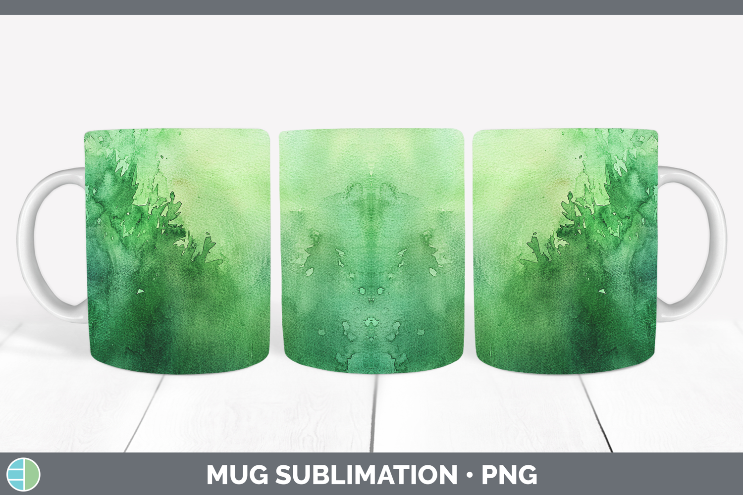 GorgeousWatercolor Mug Wrap design.