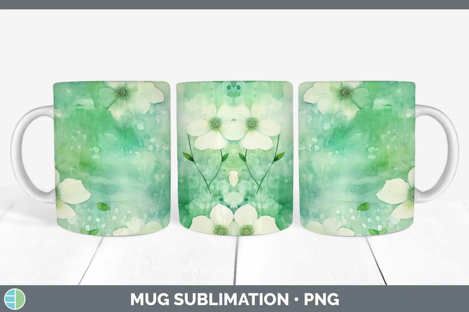 GorgeousWatercolor Mug Wrap design.