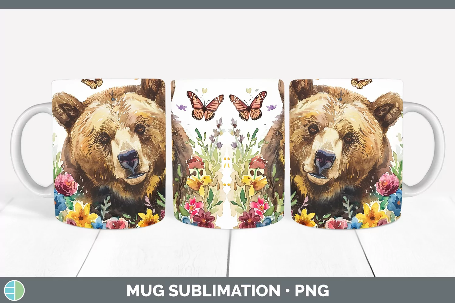 GorgeousWatercolor Mug Wrap design.