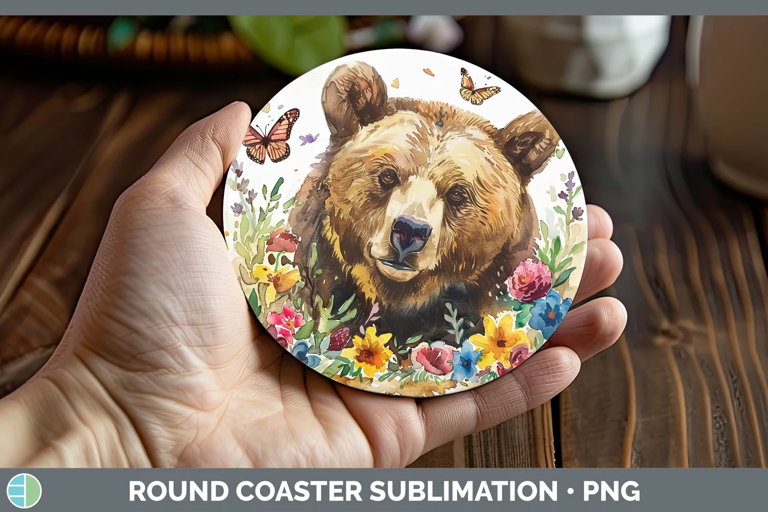 GorgeousWatercolor Round Coaster design.