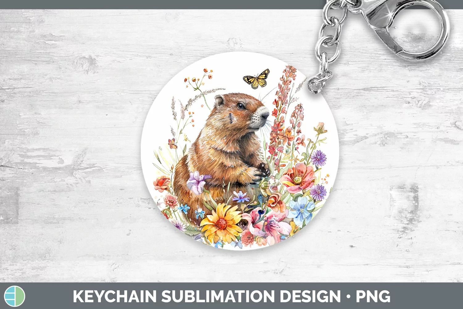 GorgeousWatercolor Keychain design.
