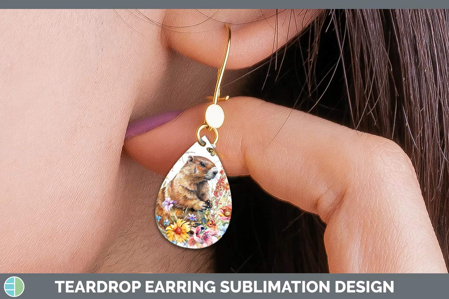 GorgeousWatercolor Teardrop Earrings design.