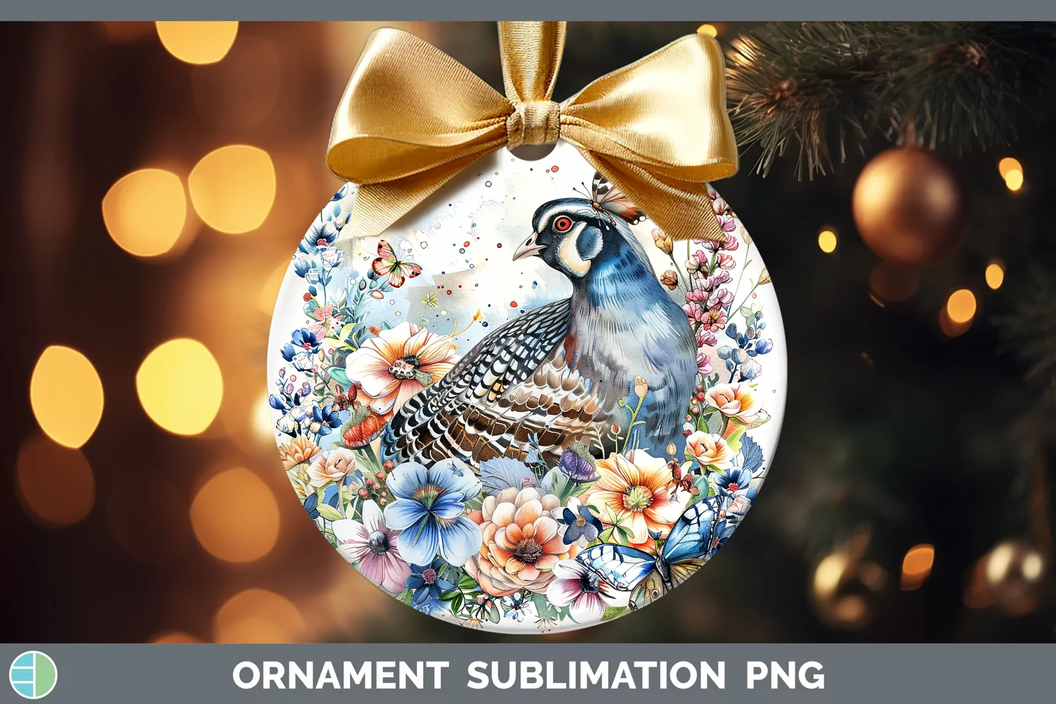 GorgeousWatercolor Ornament design.