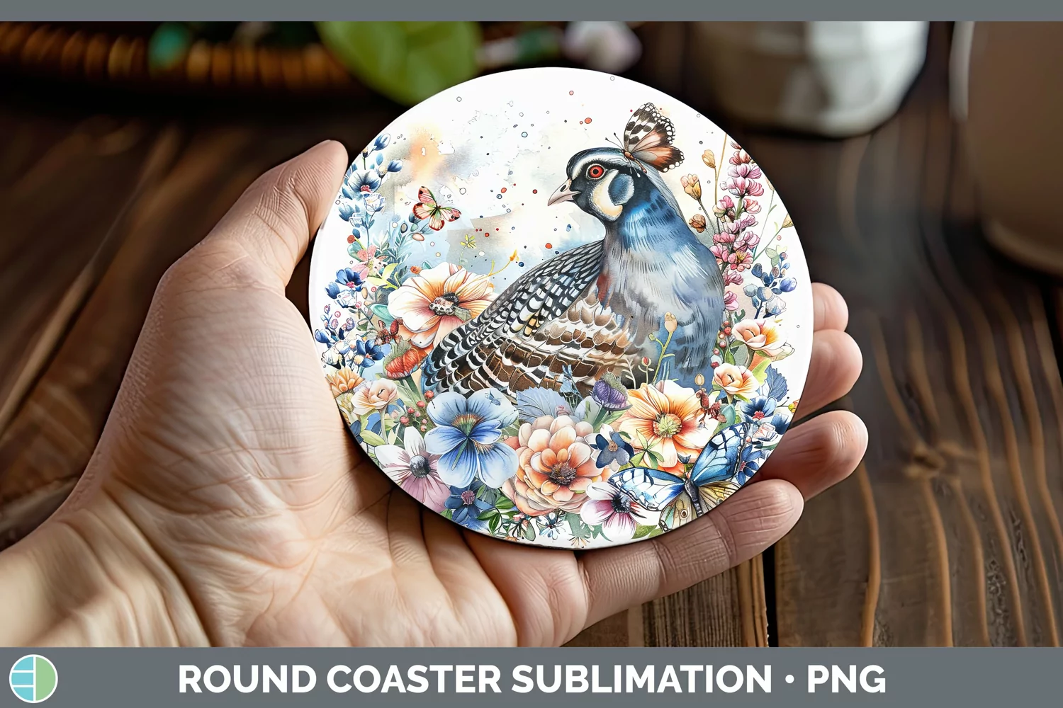 GorgeousWatercolor Round Coaster design.