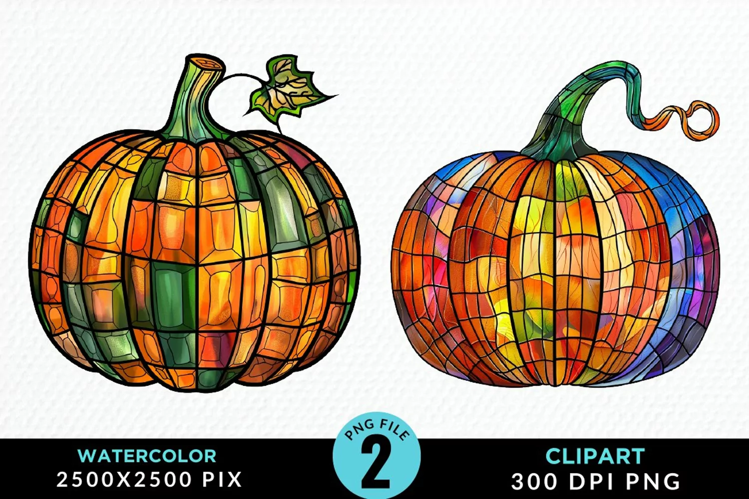Watercolor Halloween Pumpkin Fun Clipart product image 1