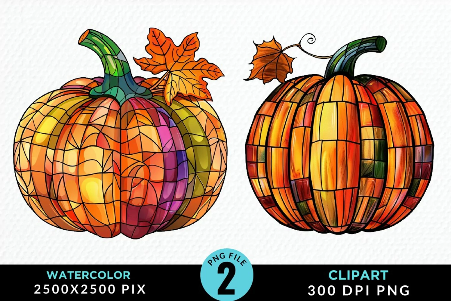 Watercolor Halloween Pumpkin Fun Clipart product image 1