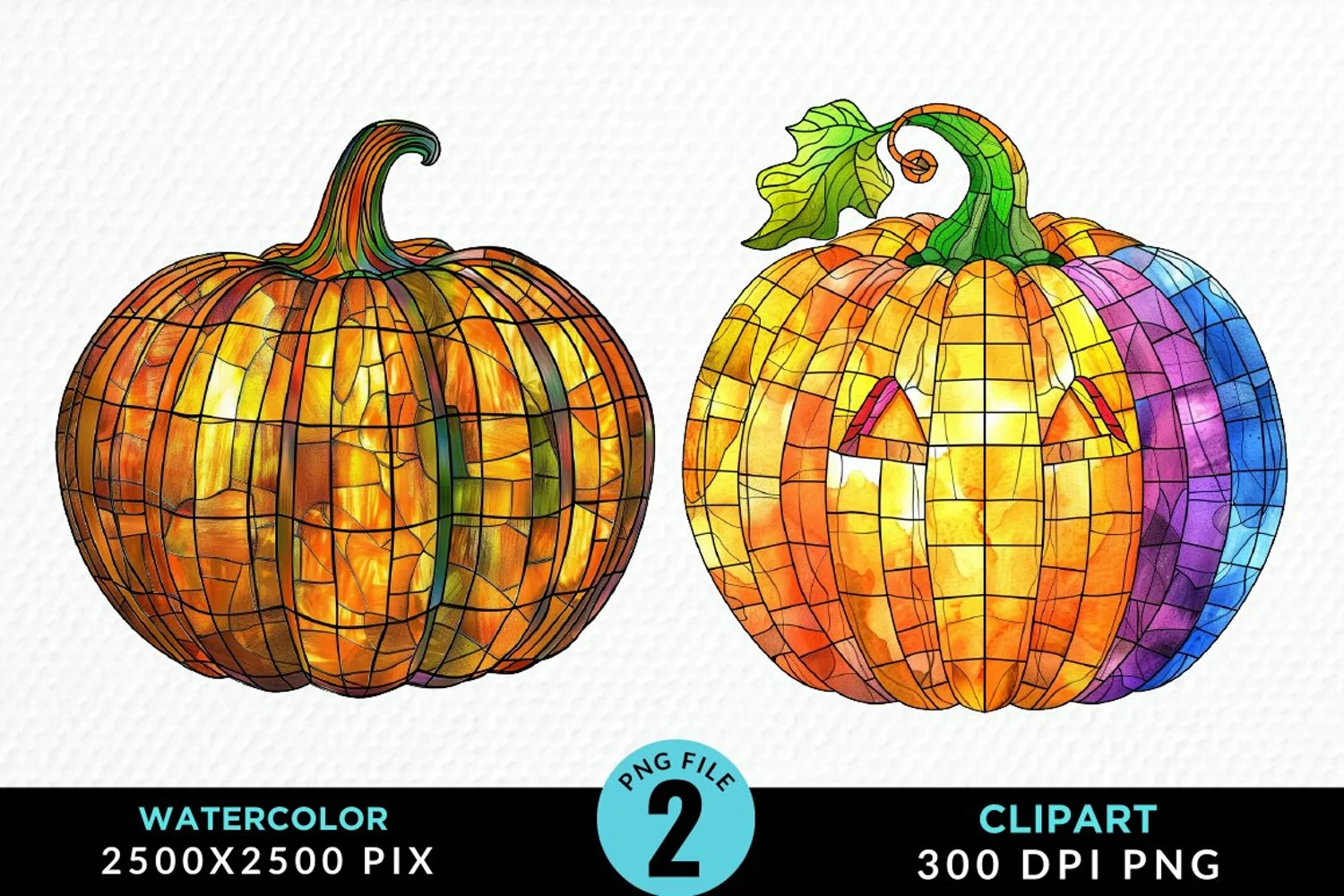 Watercolor Halloween Pumpkin Fun Clipart product image 1