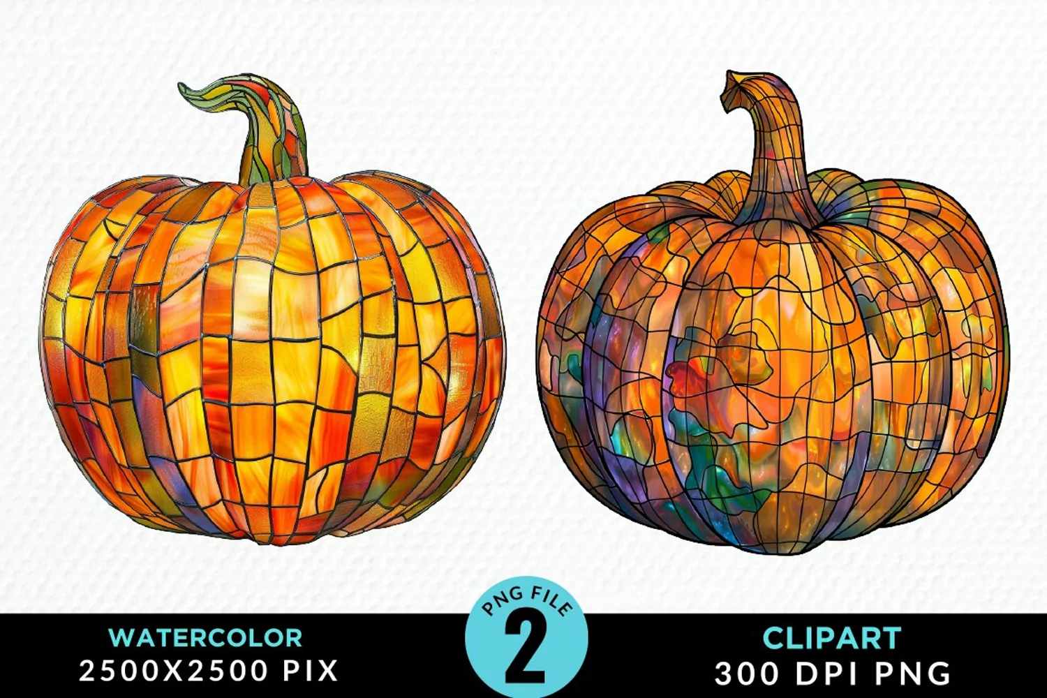 Watercolor Halloween Pumpkin Image Clipart product image 1