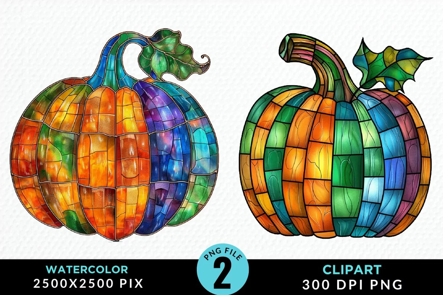 Watercolor Halloween Pumpkin Image Clipart product image 1