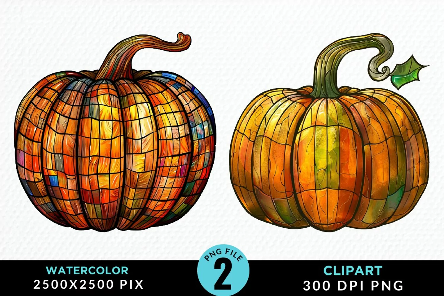 Watercolor Halloween Pumpkin Fun Clipart product image 1