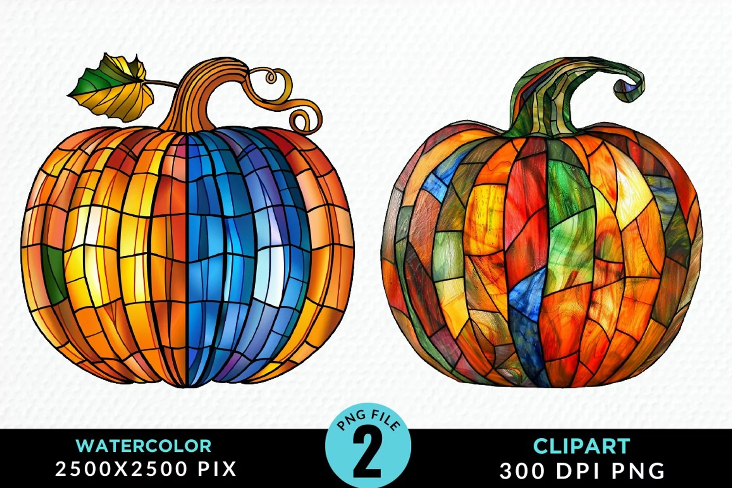 Watercolor Halloween Pumpkin Image Clipart product image 1