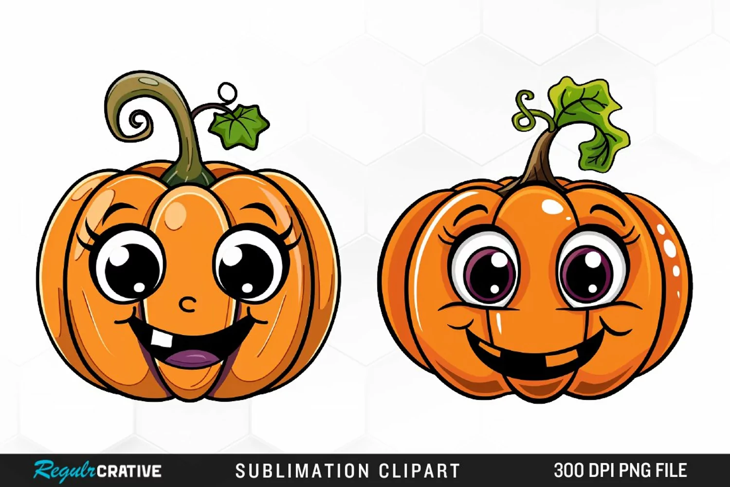 Watercolor Halloween Pumpkin Patch Cuties Clipart product image 1