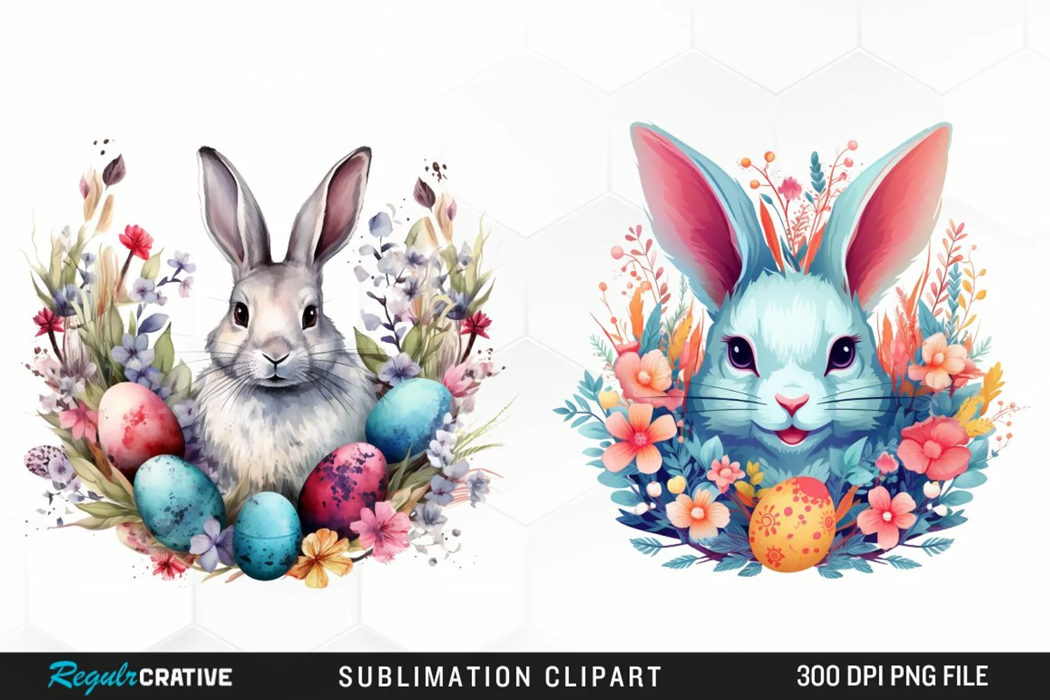 Watercolor Happy Easter Graphic Clipart product image 1