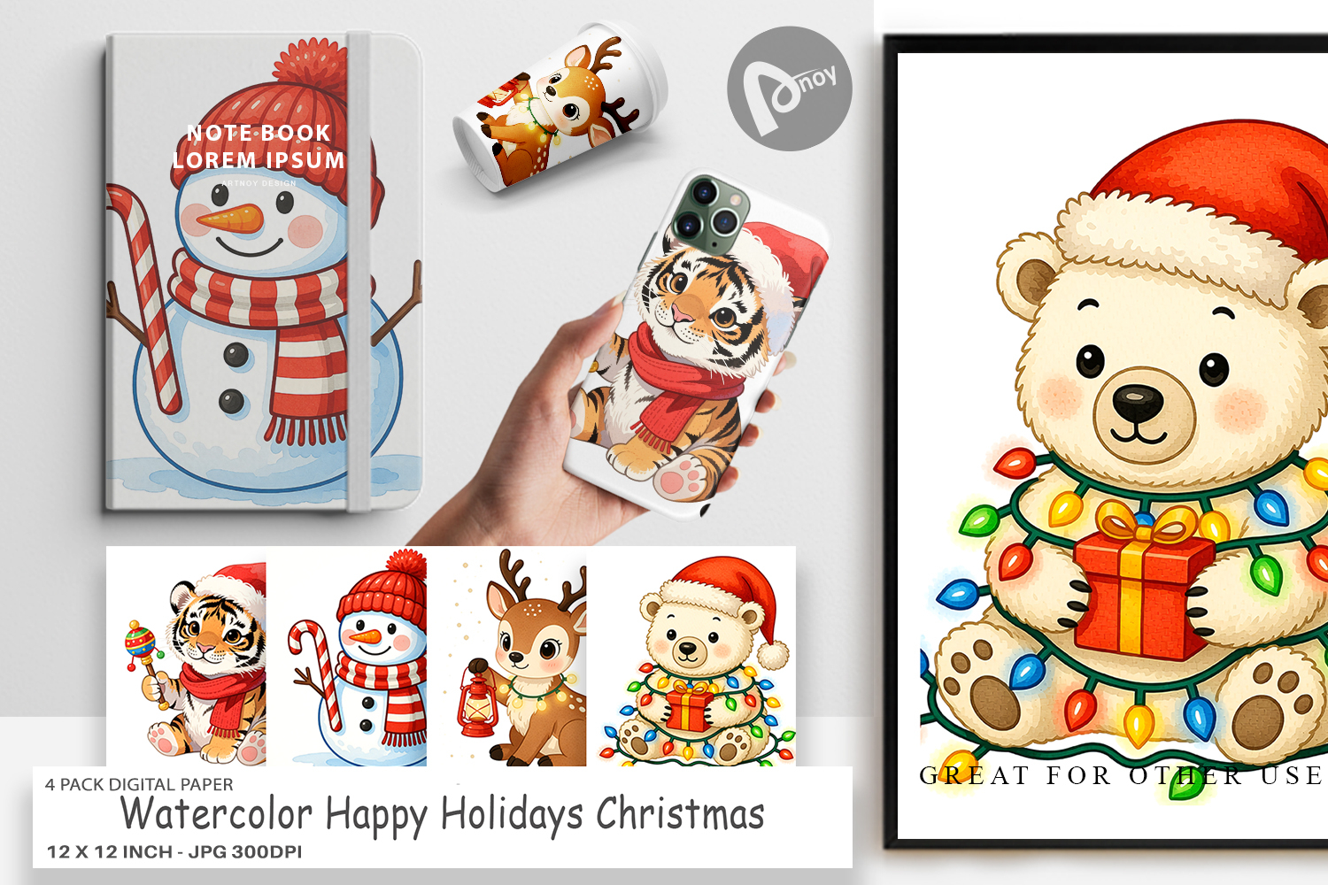 Happy Holidays Digital Paper product image 1