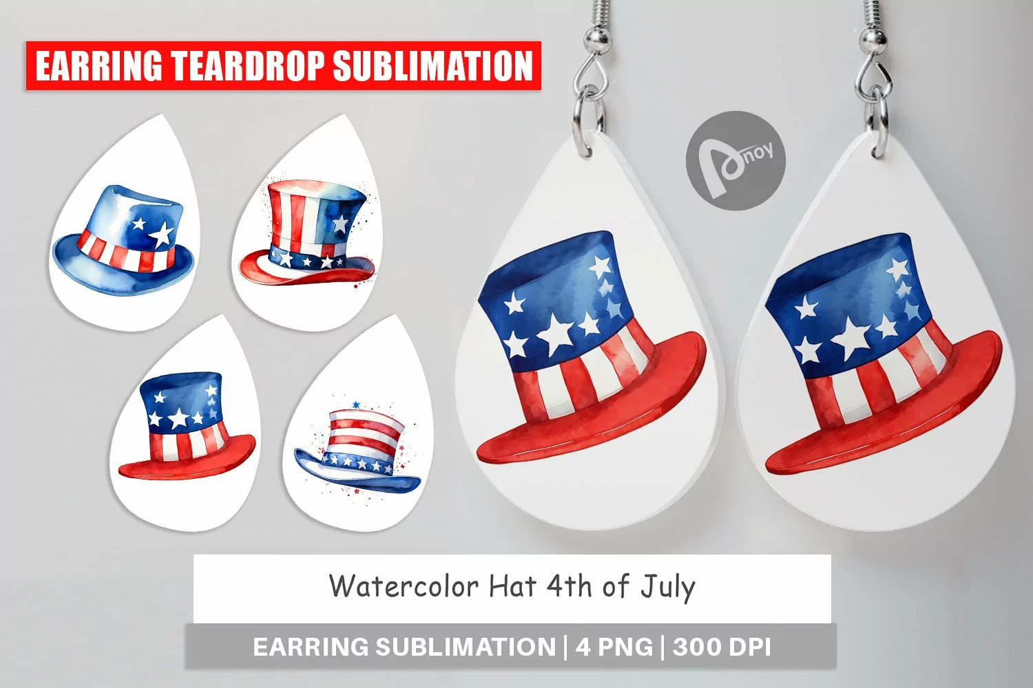Earring Teardrop Hat 4th of July product image 1