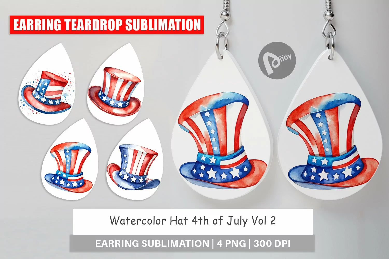 Earring Teardrop Hat 4th of July product image 1
