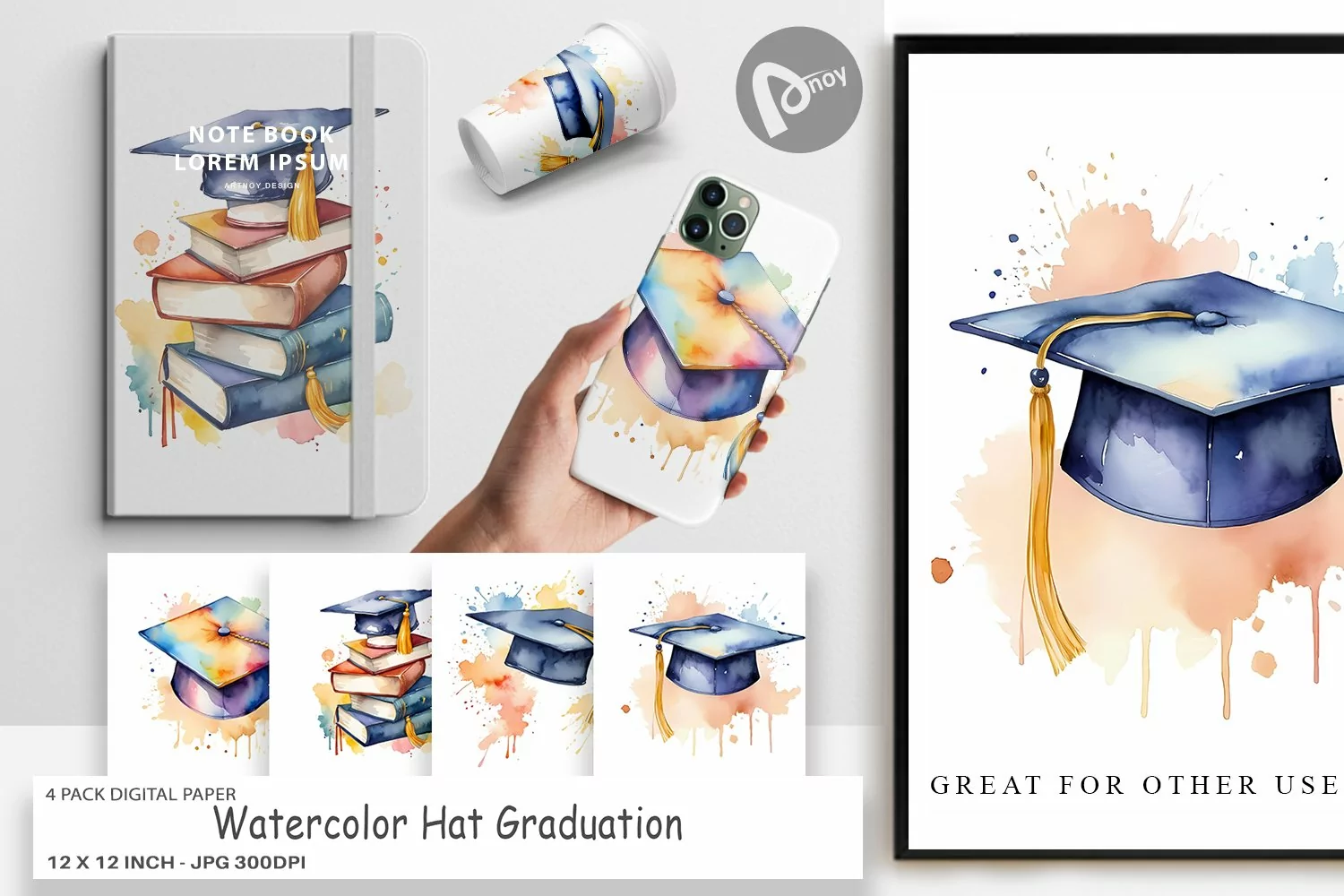 Digital Paper Hat Graduation product image 1