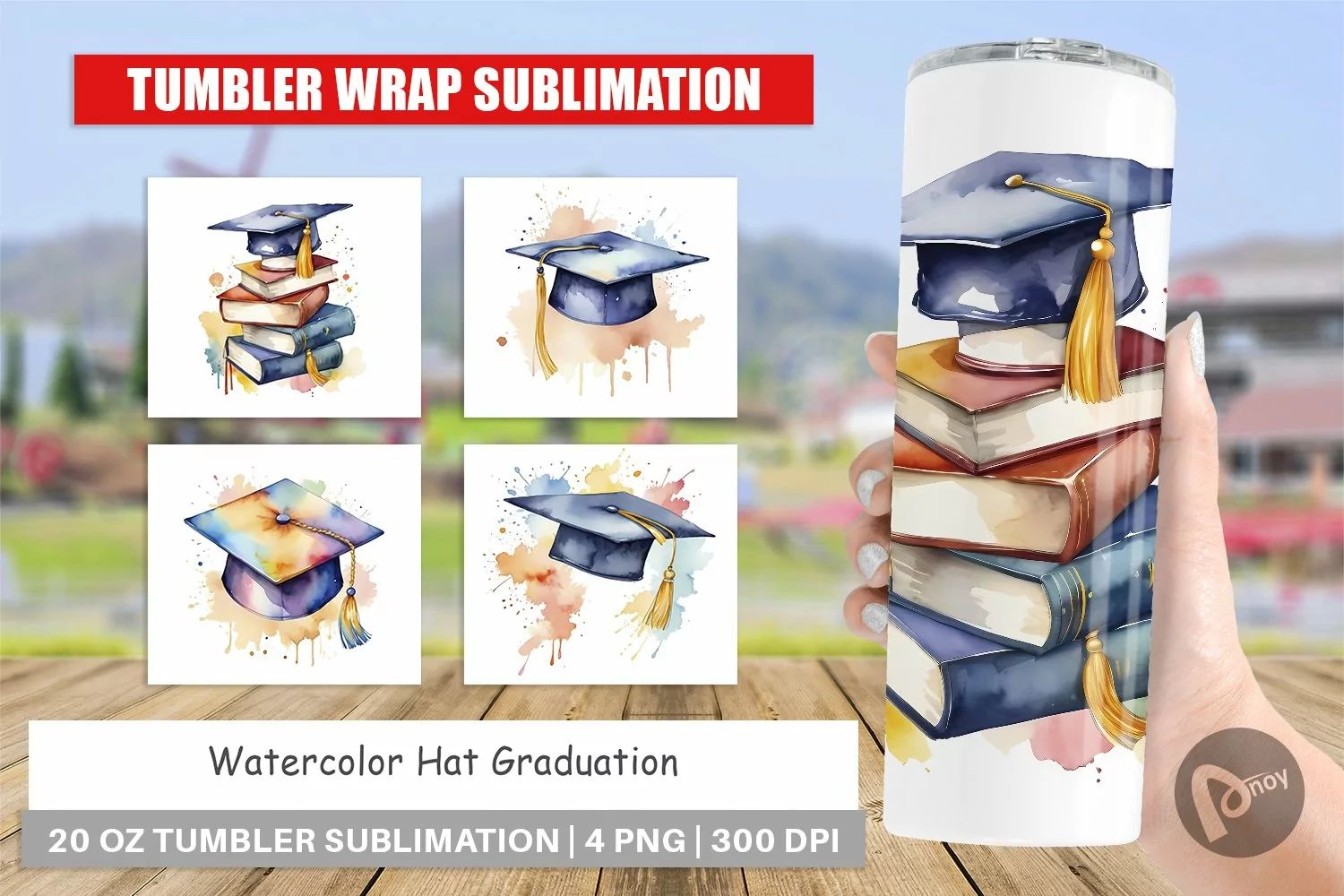 Tumbler Sublimation Wrap Hat Graduation product image 1