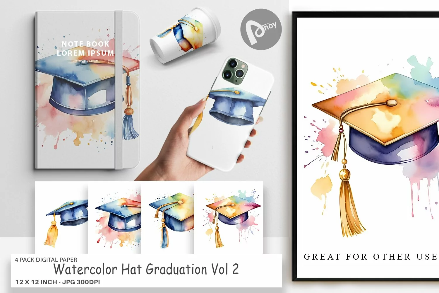 Digital Paper Hat Graduation product image 1