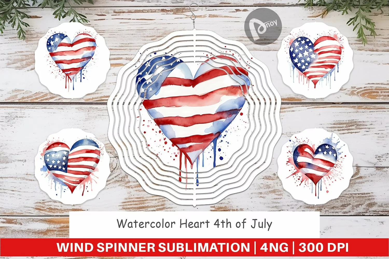 Wind Spinner Heart 4th of July product image 1