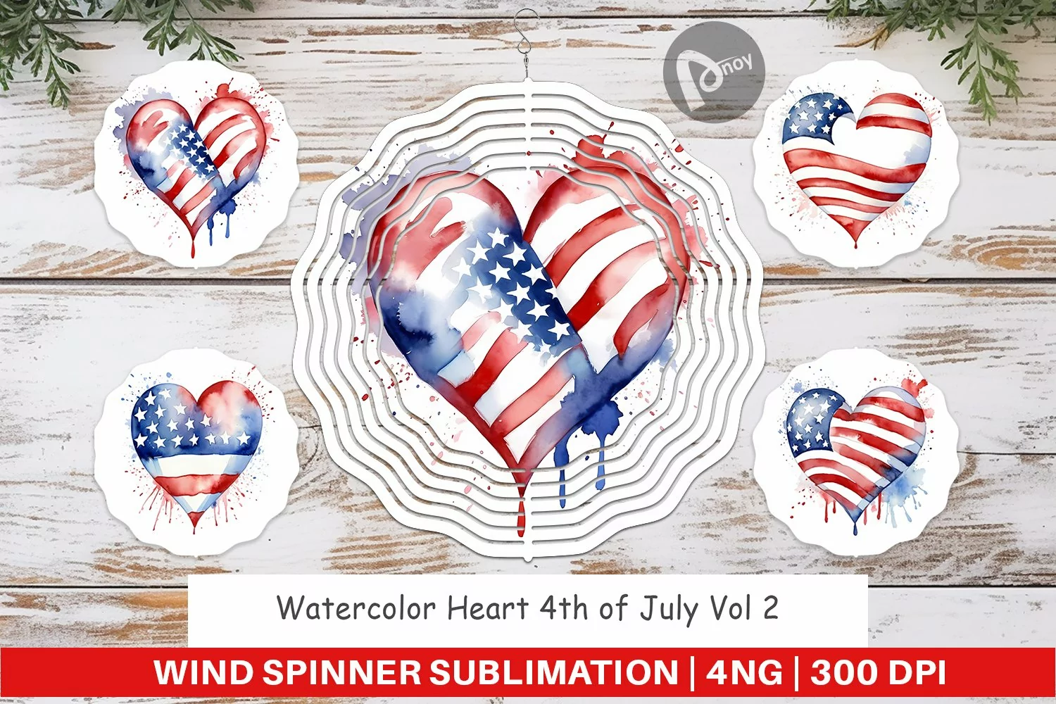 Wind Spinner Heart 4th of July product image 1