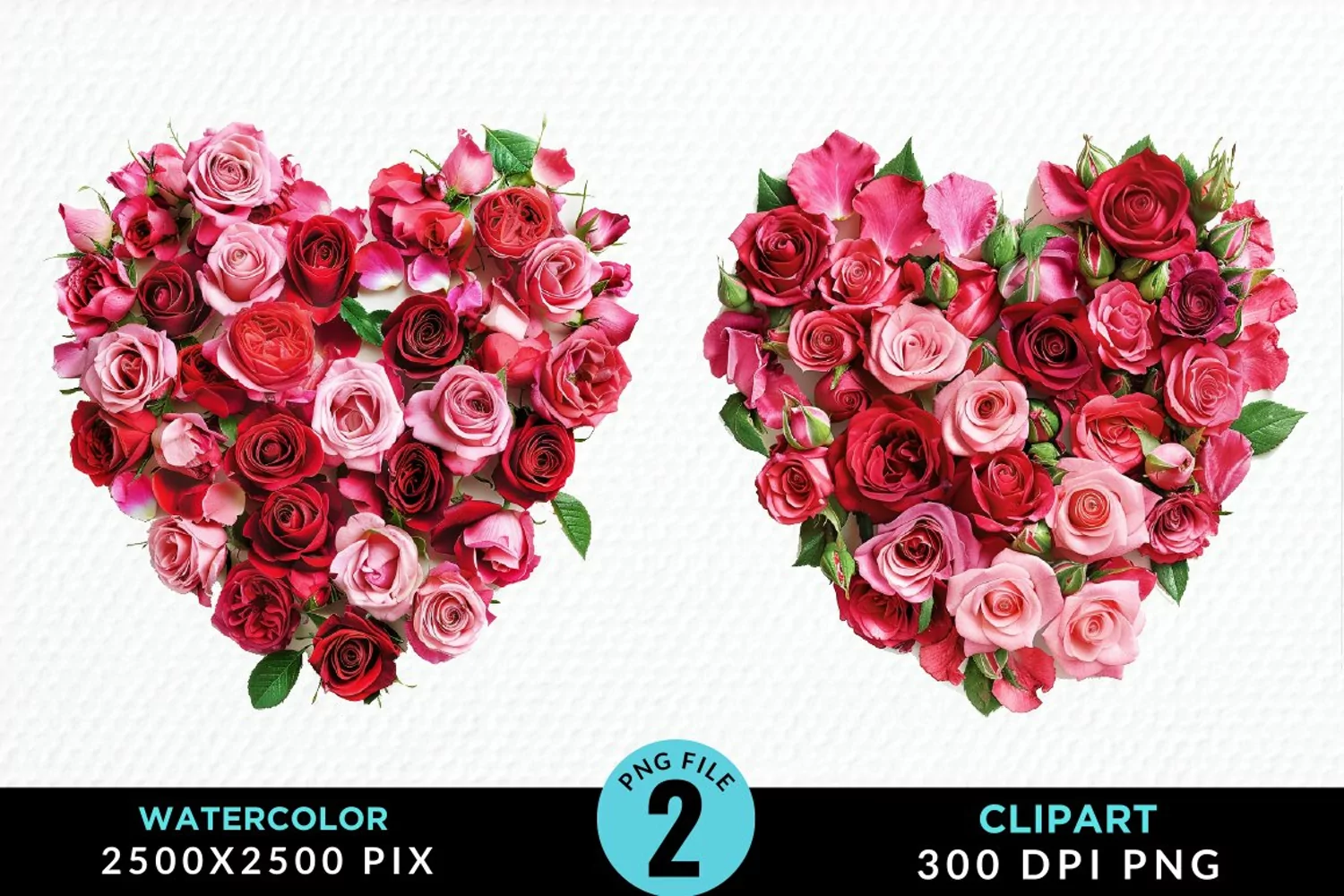 Heart Flower Sublimation PNG Clipart product image 1