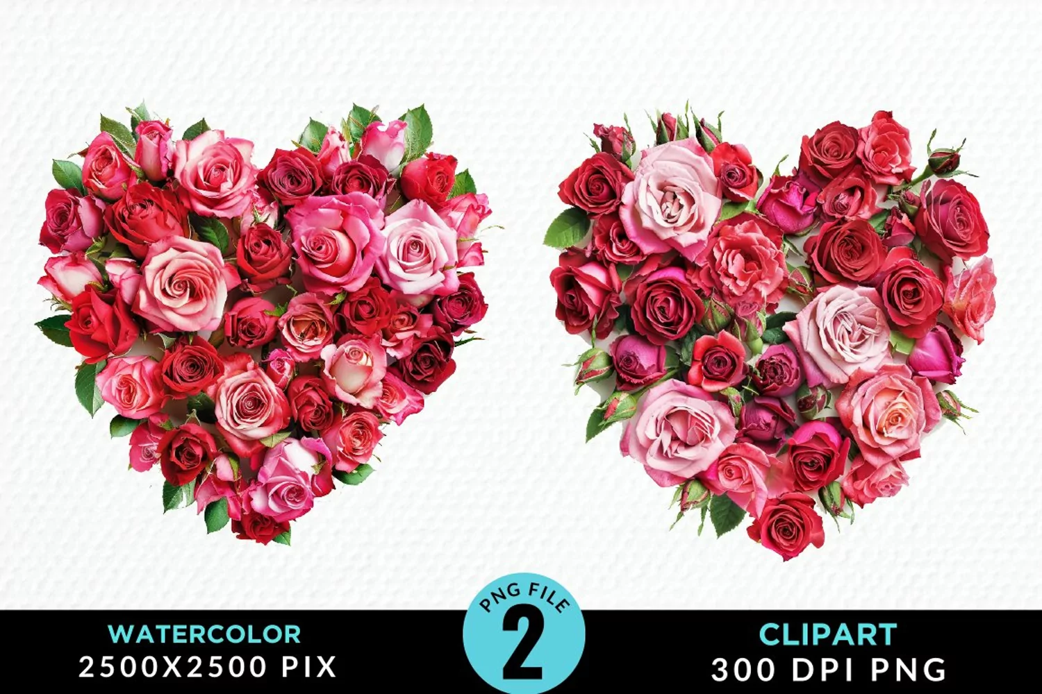 Heart Flower Sublimation PNG Clipart product image 1